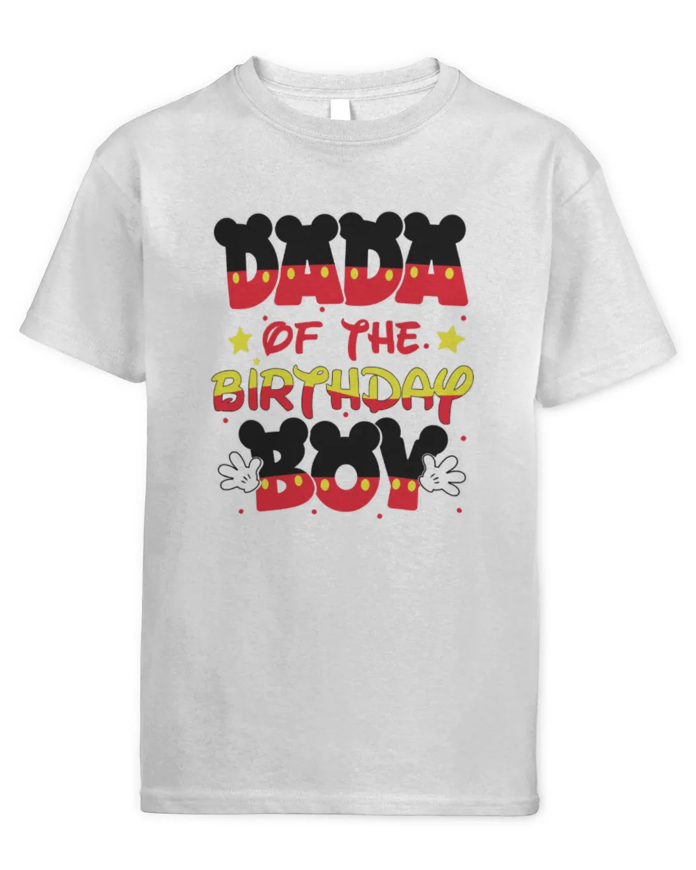Dada Of The Birthday Boy Mickey Kids Standard T-Shirt white xs