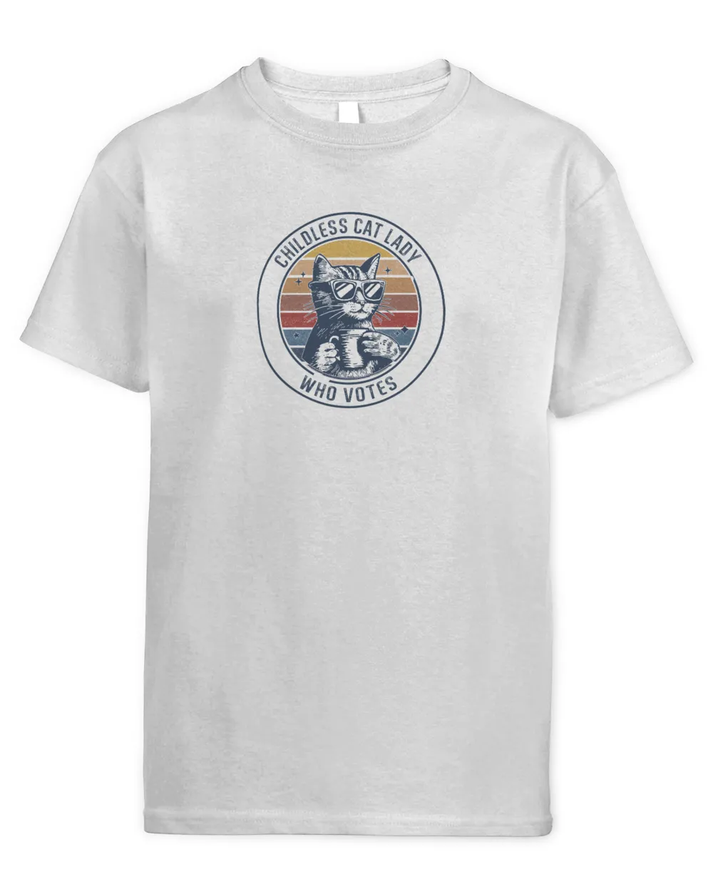 Childless Cat Ladies Who Vote Cat Lovers Kids Standard T-Shirt white xs