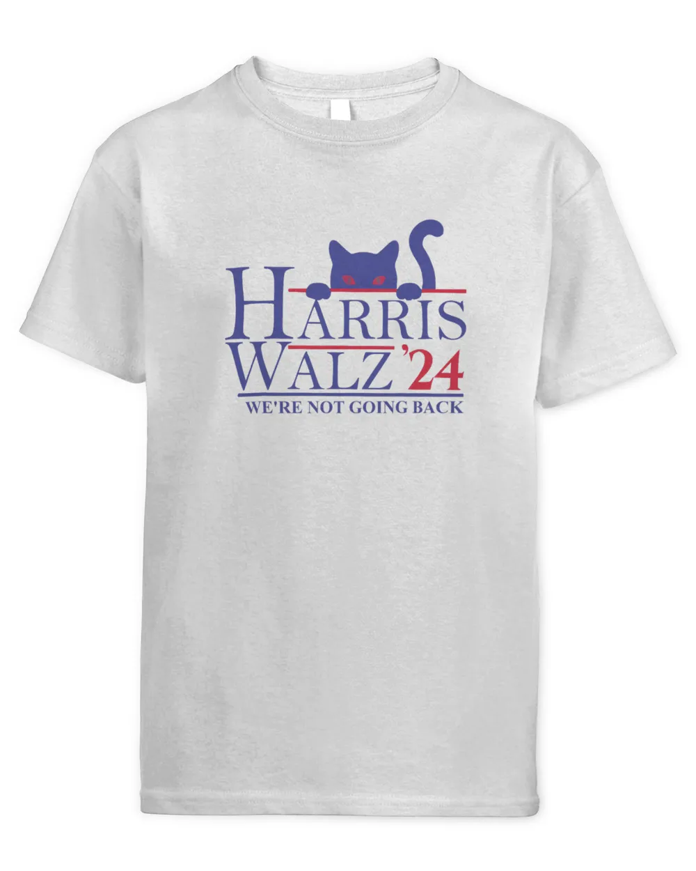 SH144 Harris Waltz 2024 We're Not Going Back Funny Cat Lady T-Shirt Kids Standard T-Shirt white xs