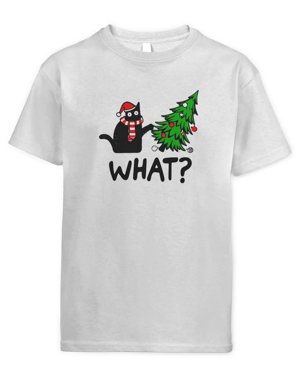 Official Black Cat What Merry Christmas Tree Sweatshirt