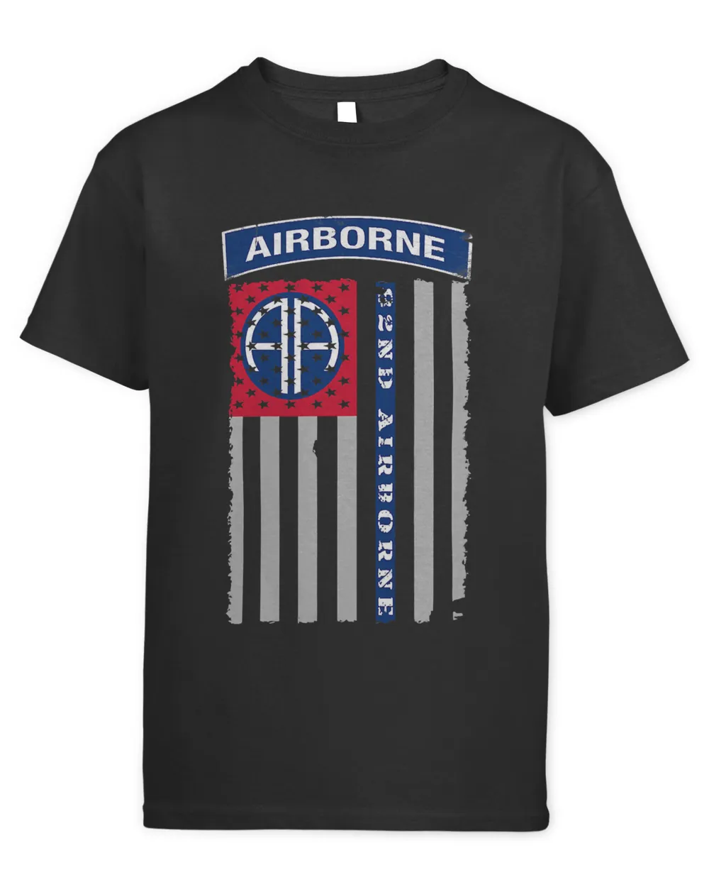 82nd Airborne Division Veteran American Flag T-shirt