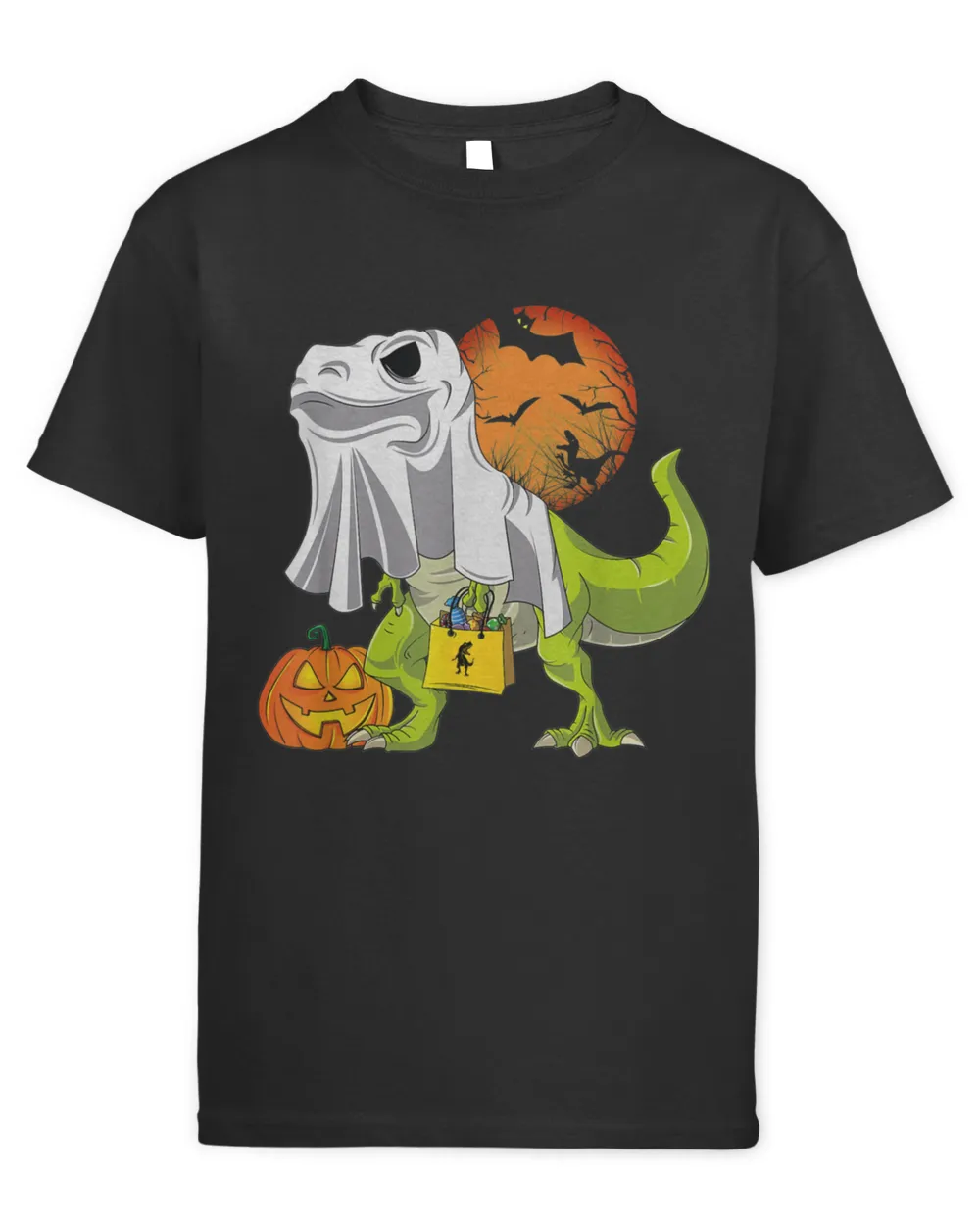 Ghost Dinosaur T rex Funny Boo Halloween Gifts Men Pumpkin T-Shirt