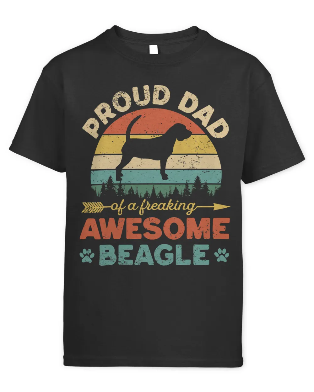 Beagle Dog Proud Beagle Dad Vintage Retro Dog Dad Present 100 Beagles