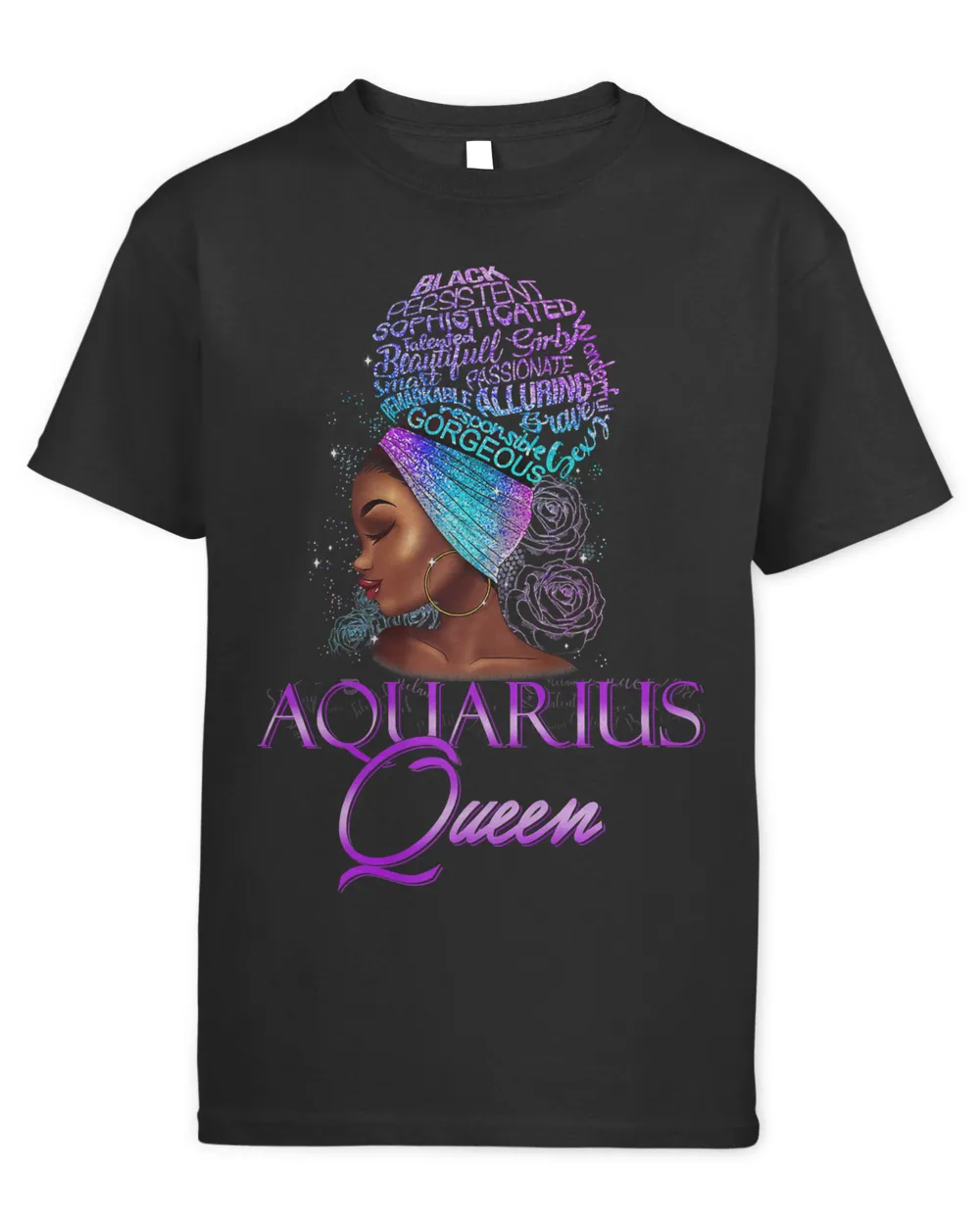 Purple Aquarius Queen African American January February Premium T-Shirt
