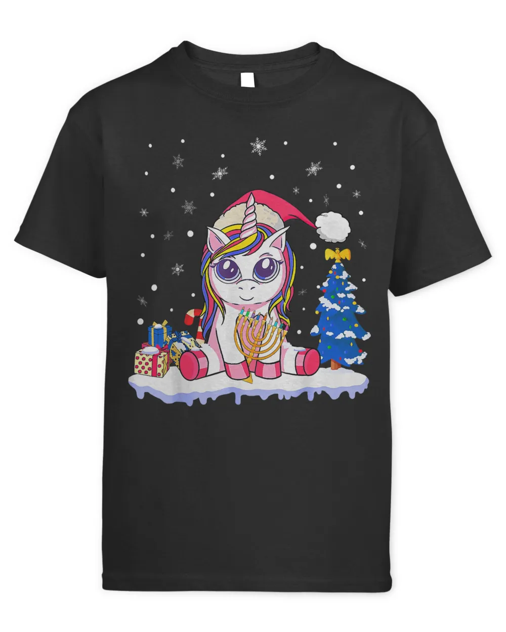Unicorn Happy Chrismukkah Menorah Unicorn Hanukkah Christmas Jewish 221