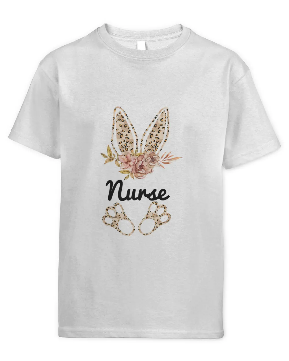 Leopard Bunny Nurse Happy Easter Day Nurse Life T-Shirt
