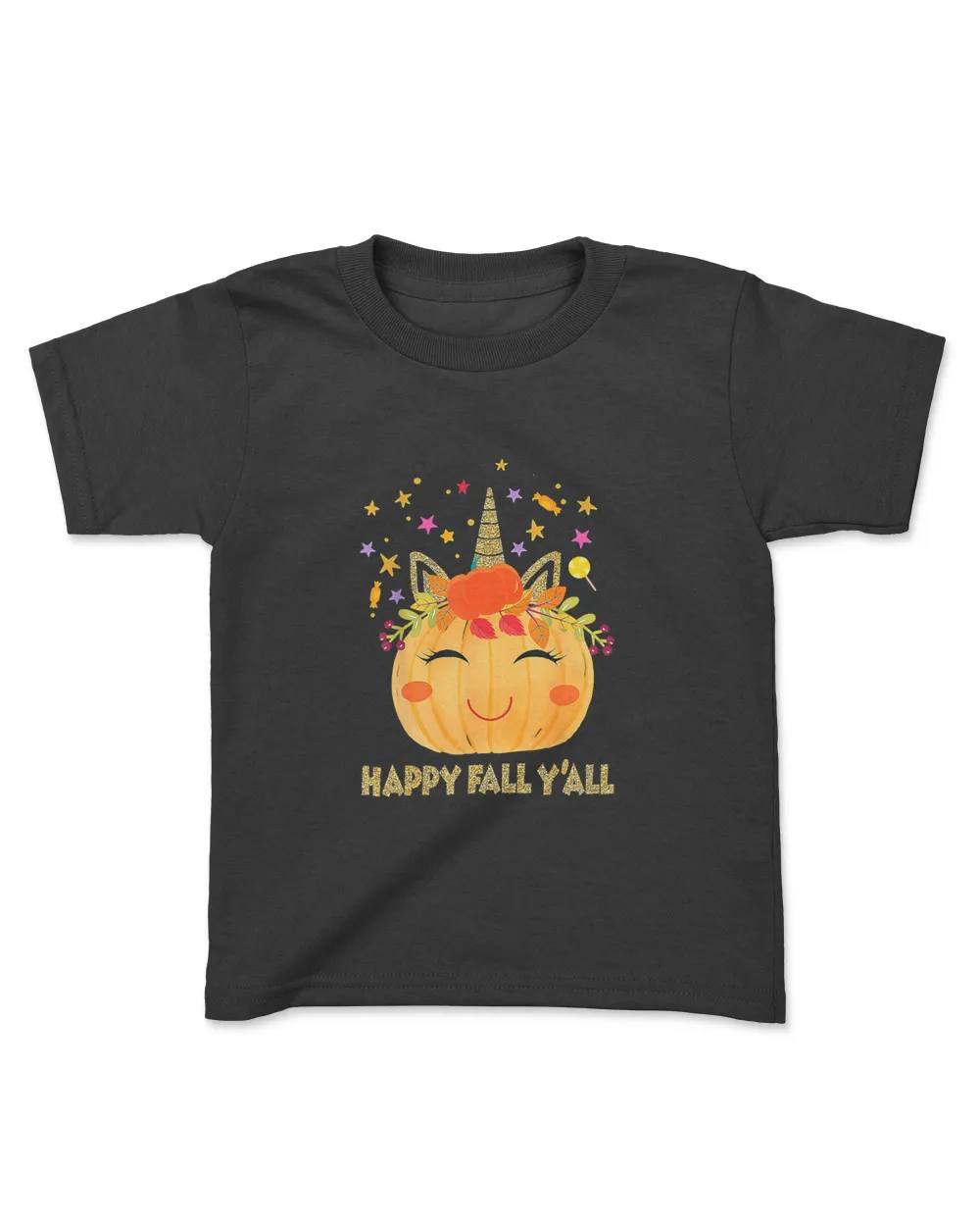 Cute Unicorn Pumpkin Halloween Thanksgiving T-Shirt