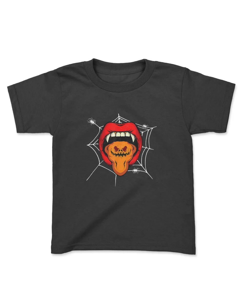 Halloween Lips Funny Pumpkin Lips Tongue Halloween Costume T-Shirt