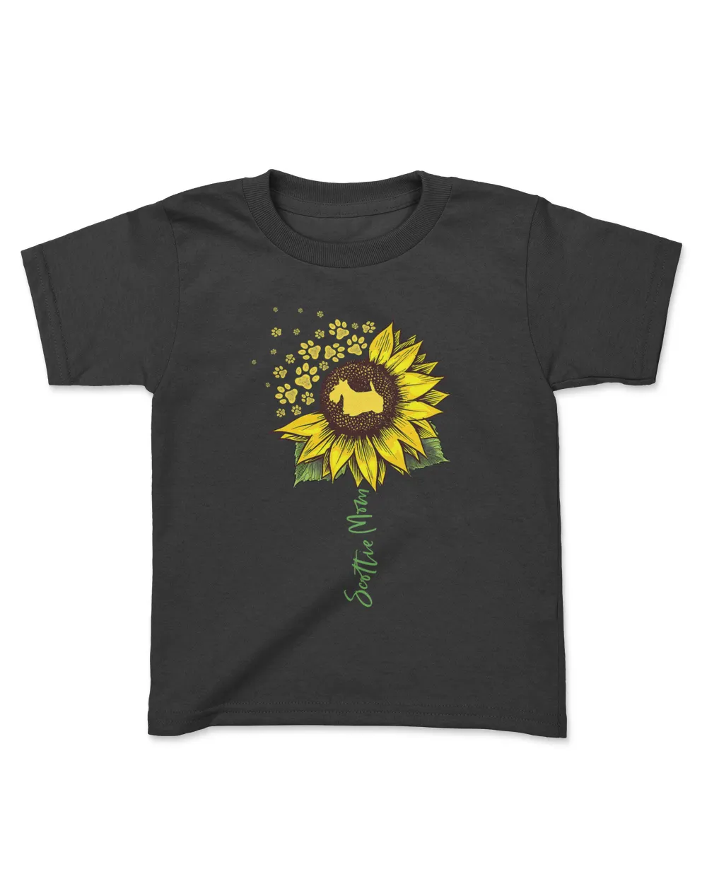 Scottie Mom Sunflower Scottish Terrier Gifts Dog Mom Mama T-Shirt