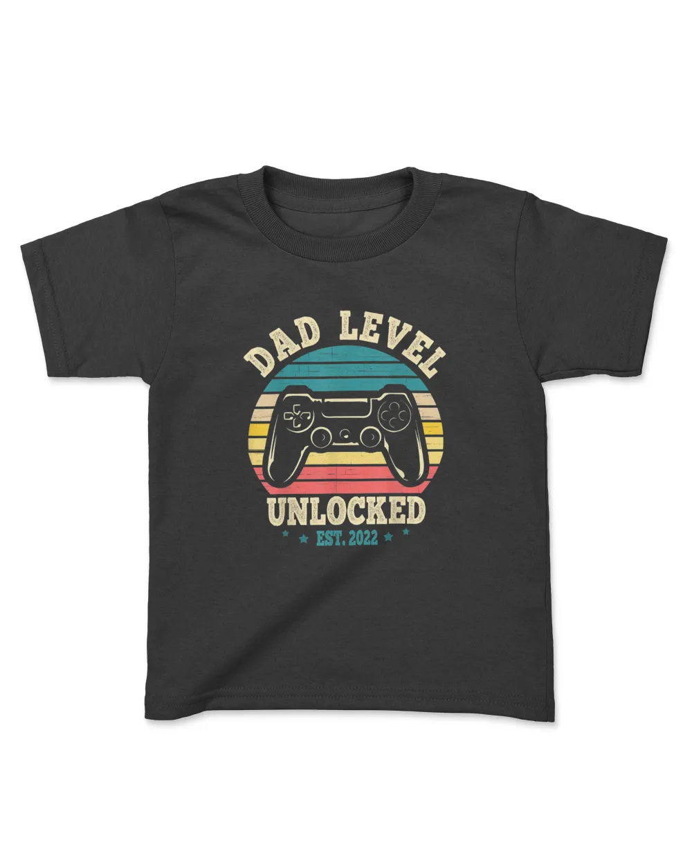 Dad Level Unlocked Est. 2022 New Dad Pregnancy Announcement Shirt Kids Standard T-Shirt black xs