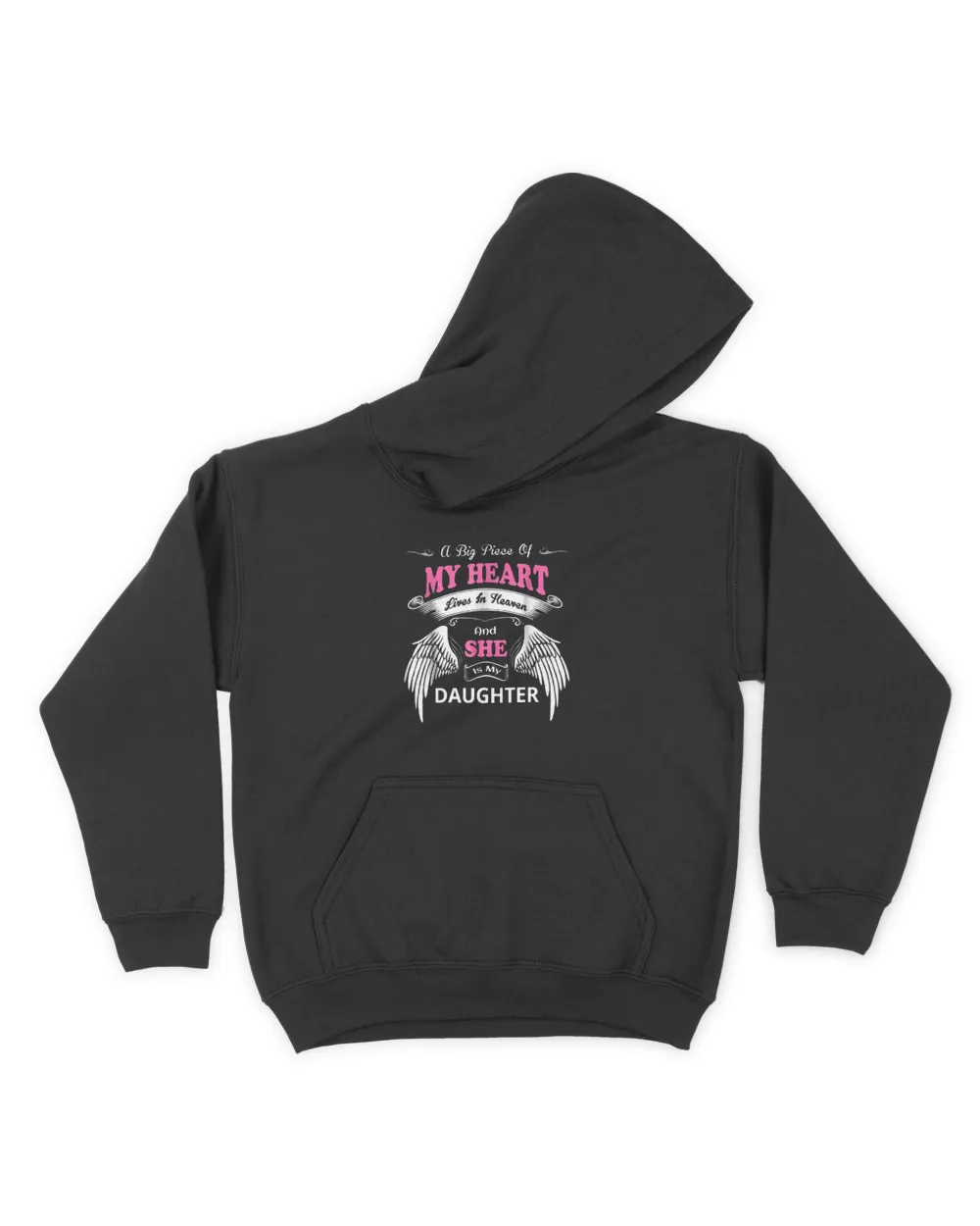 A Big Piece Of My Heart Lives In Heaven Shirt 007 Kids Pullover Hoodie black xs
