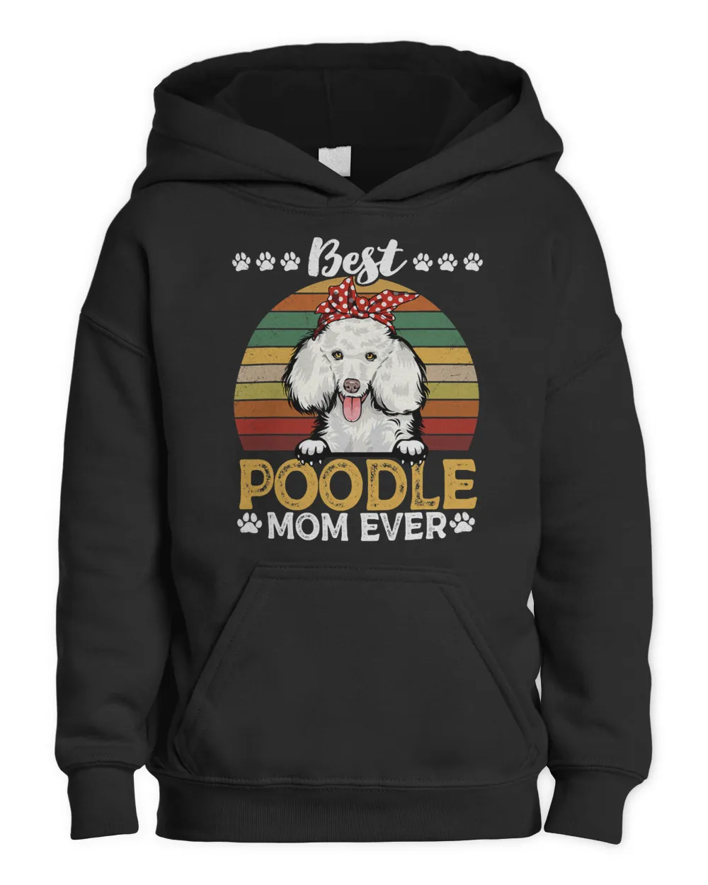 Best Poodle Mom Ever Vintage Dog Paw Mothers Day