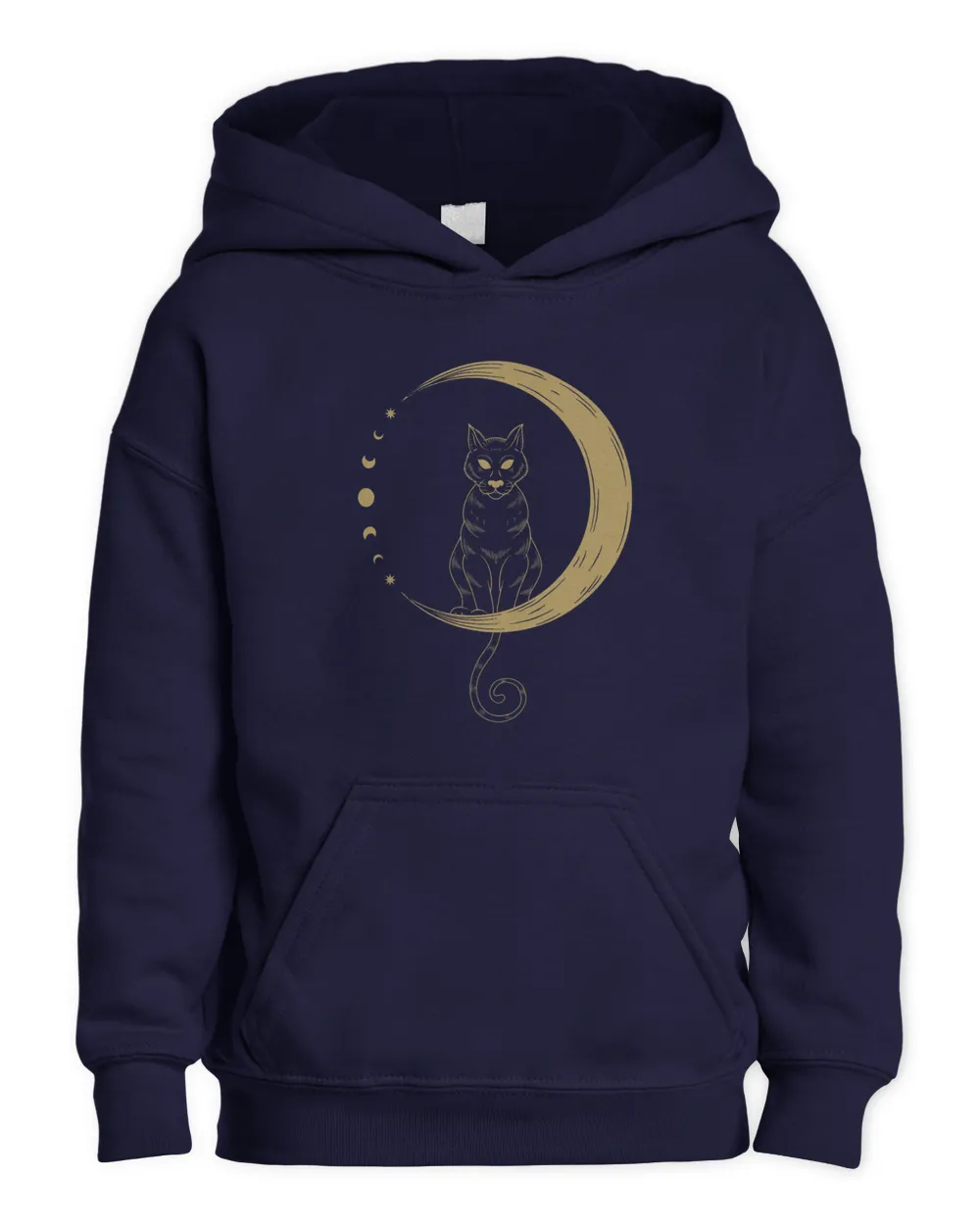Crescent Moon And Cat Mystical Tarot Card Moon Cycle Graphic