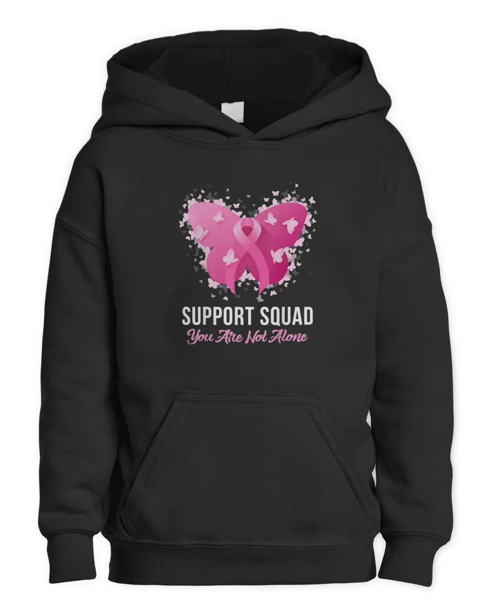 Support Squad Breast Cancer Awareness Pink Ribbon Butterfly T-Shirt