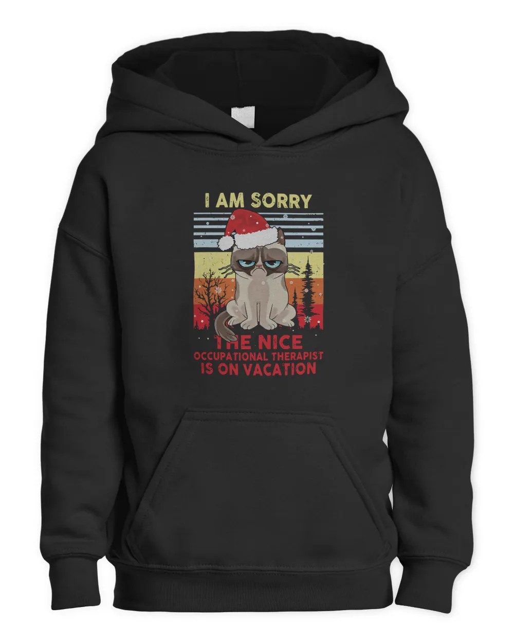 Cat Santa I Am Sorry The Nice Occupational Therapist Is On Vacation Vintage Shirt