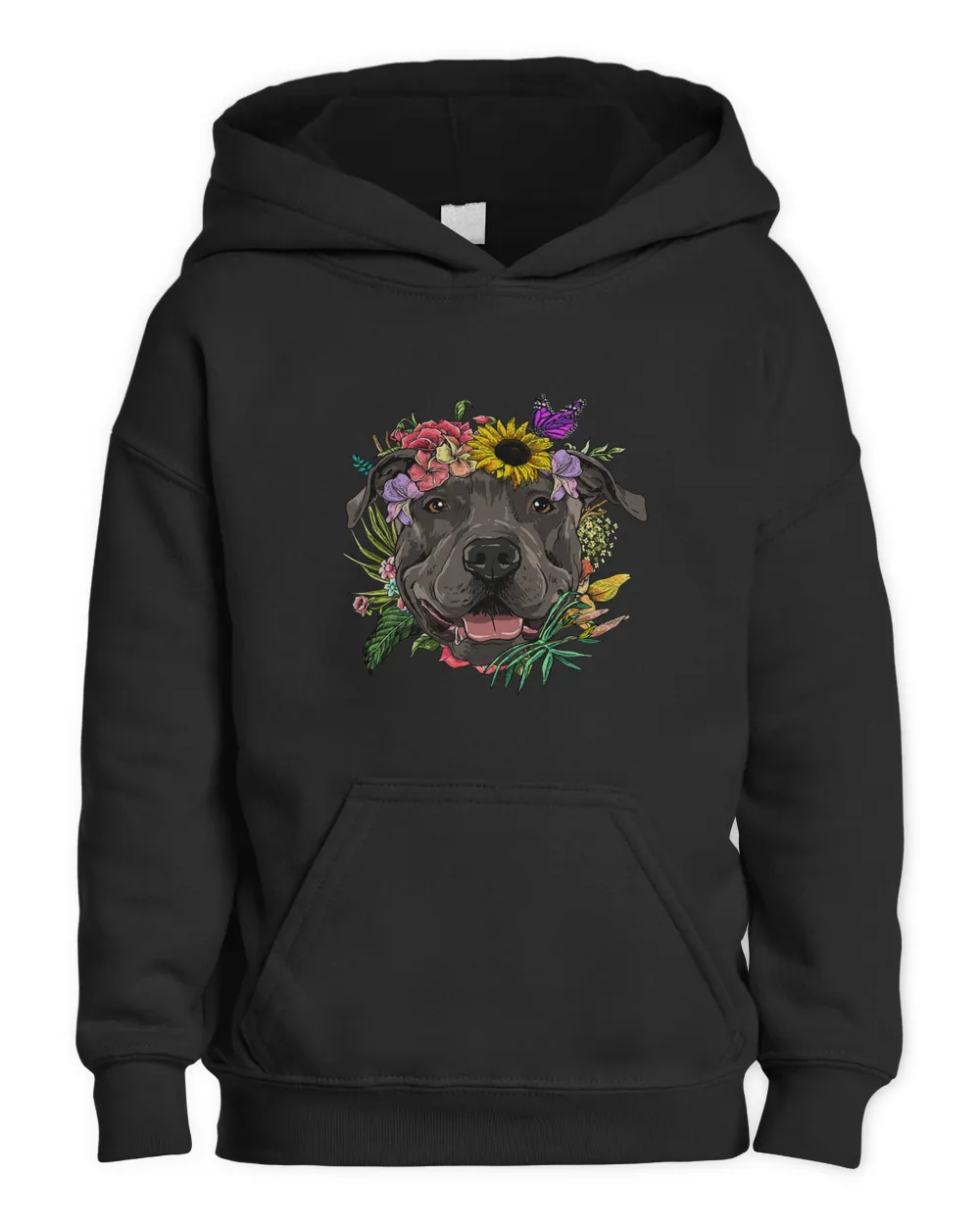 Floral Pit Bull Dog Spring Nature Dog Lovers 475