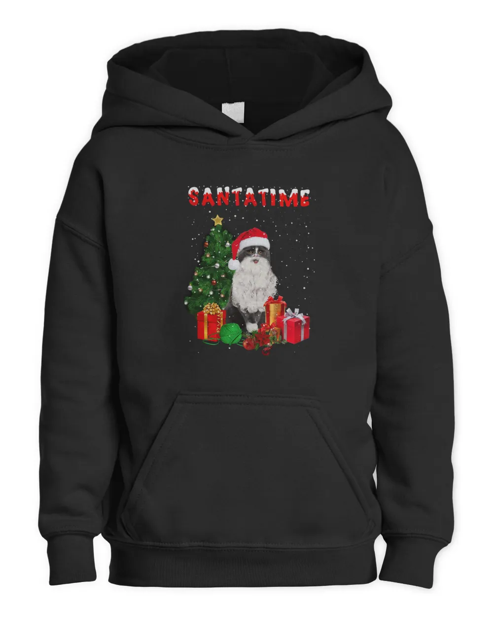 Santatime Cat Merry Christmas Tree Gift Sweatshirt