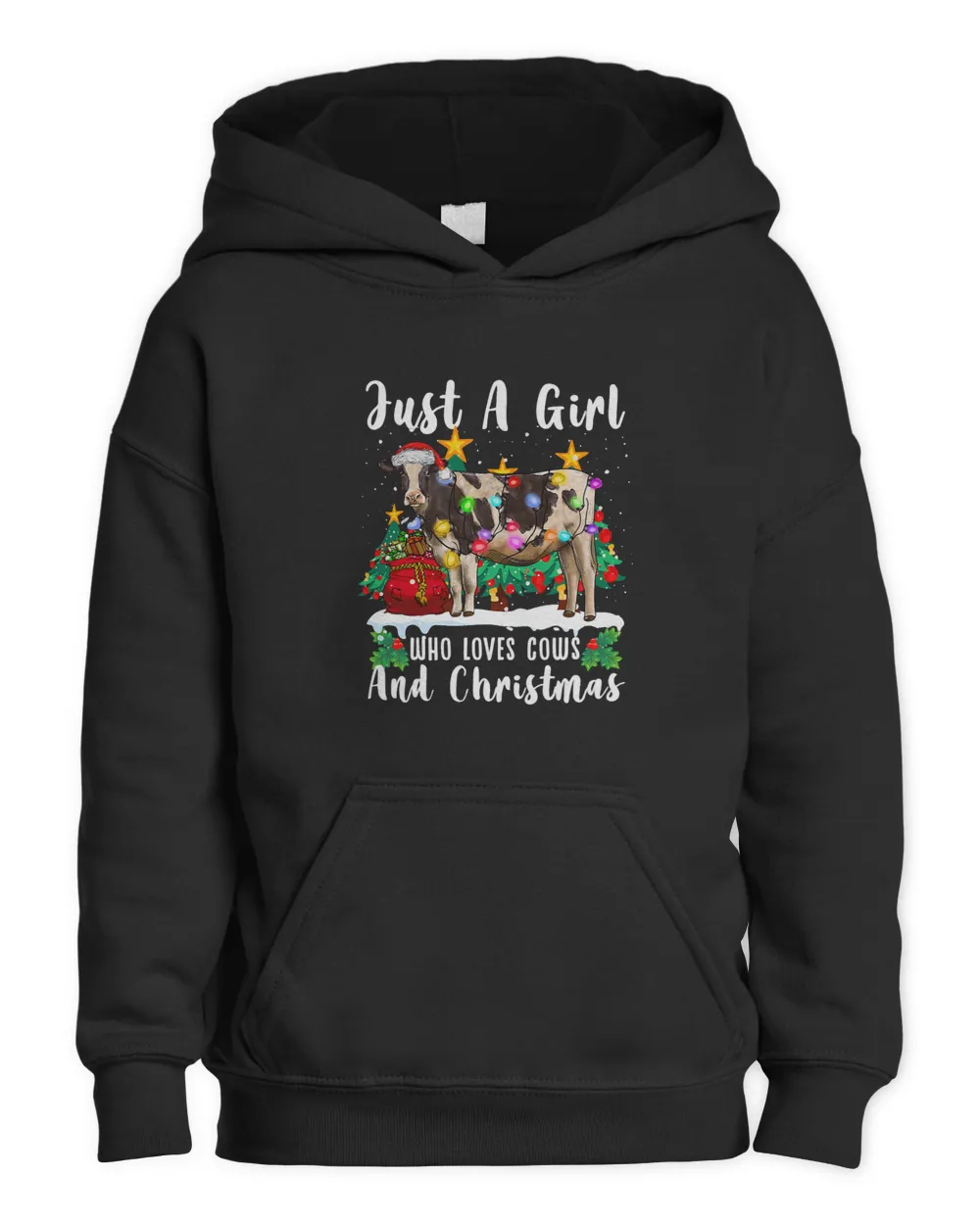 Just A Girl Who Loves Cows And Christmas Family Ugly Sweater 354