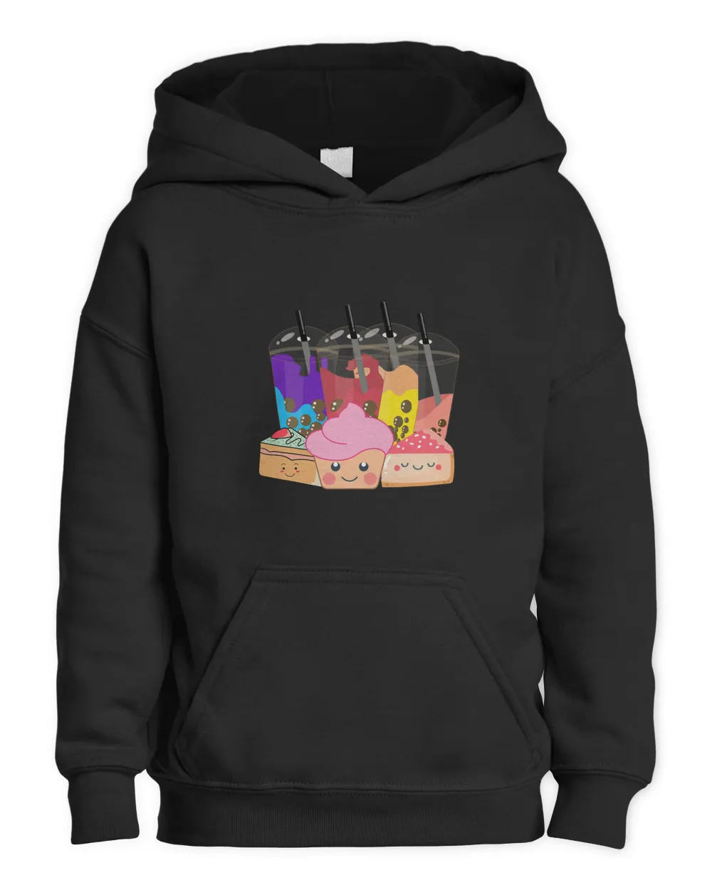 Cute Kawaii Boba Bubble Tea Anime Boba Tea and Cake