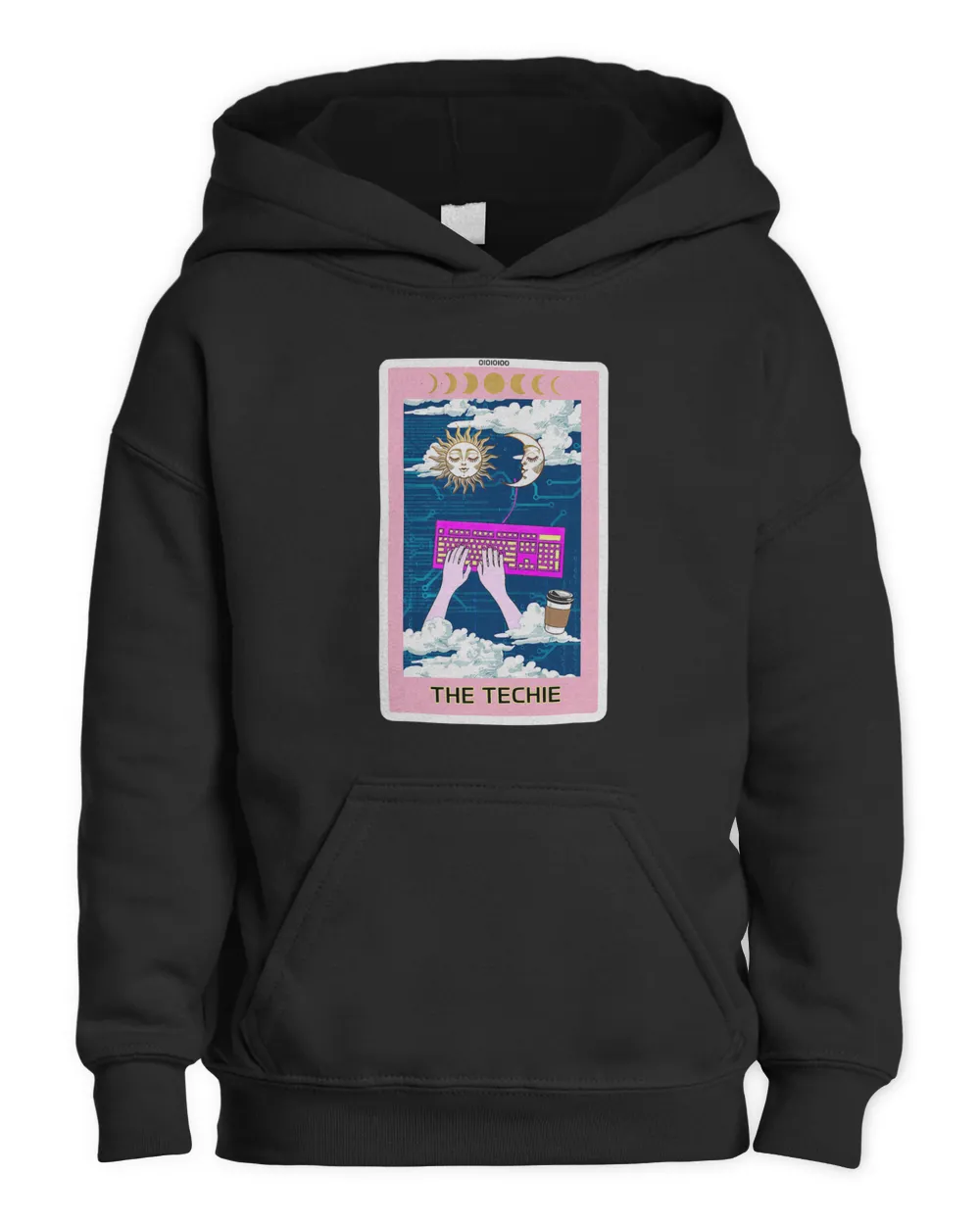the techie tarot card clothing programmer coder gift ideas Kids Pullover Hoodie black xs