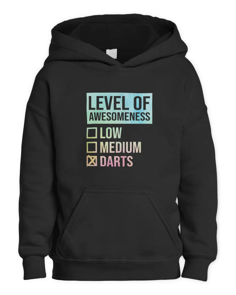 Level Of Awesomeness Dart Player Darting Triple 20 180 Dart 1 Kids Pullover Hoodie black xs
