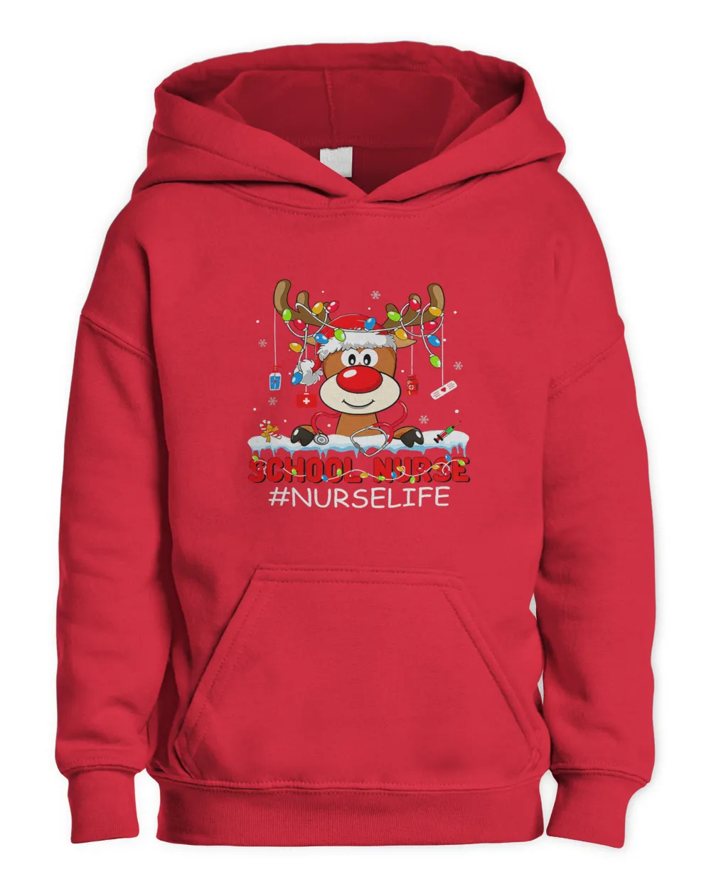 Christmas School Nurse Life Reindeer Lights Xmas Pjs Holiday247