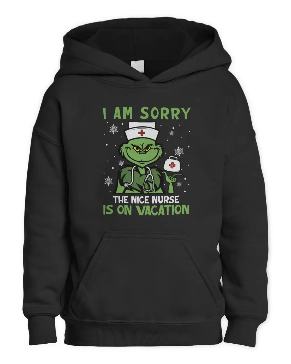 I Am Sorry The Nice Nurse Is On Vacation Shirt Kids Pullover Hoodie black xs