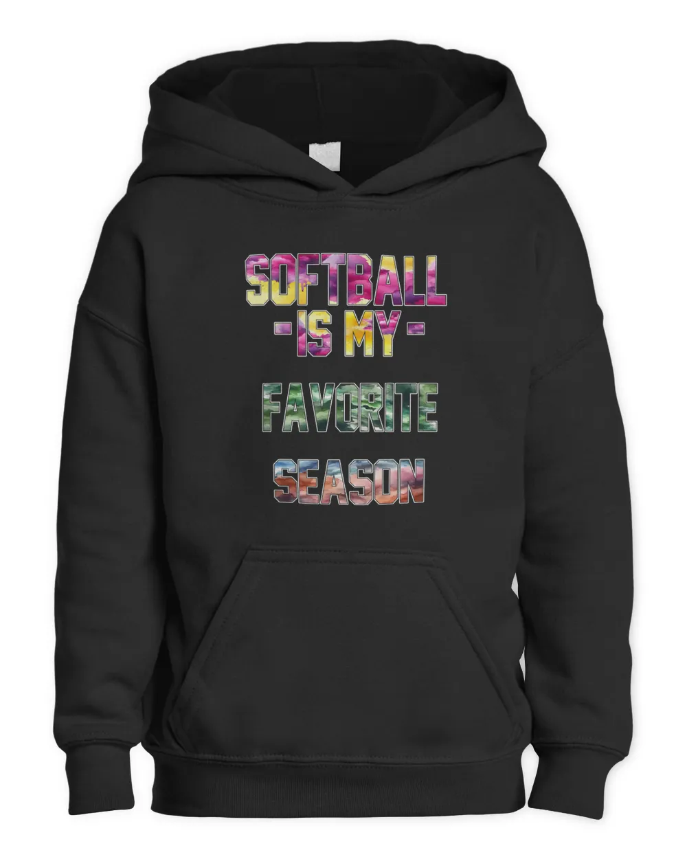 Softball is my Favorite Season T-shirt, Softball T-shirt, Baseball, Women's Softball Shirt, Girl's Sports, Tailgating,  MLB Kids Pullover Hoodie black xs