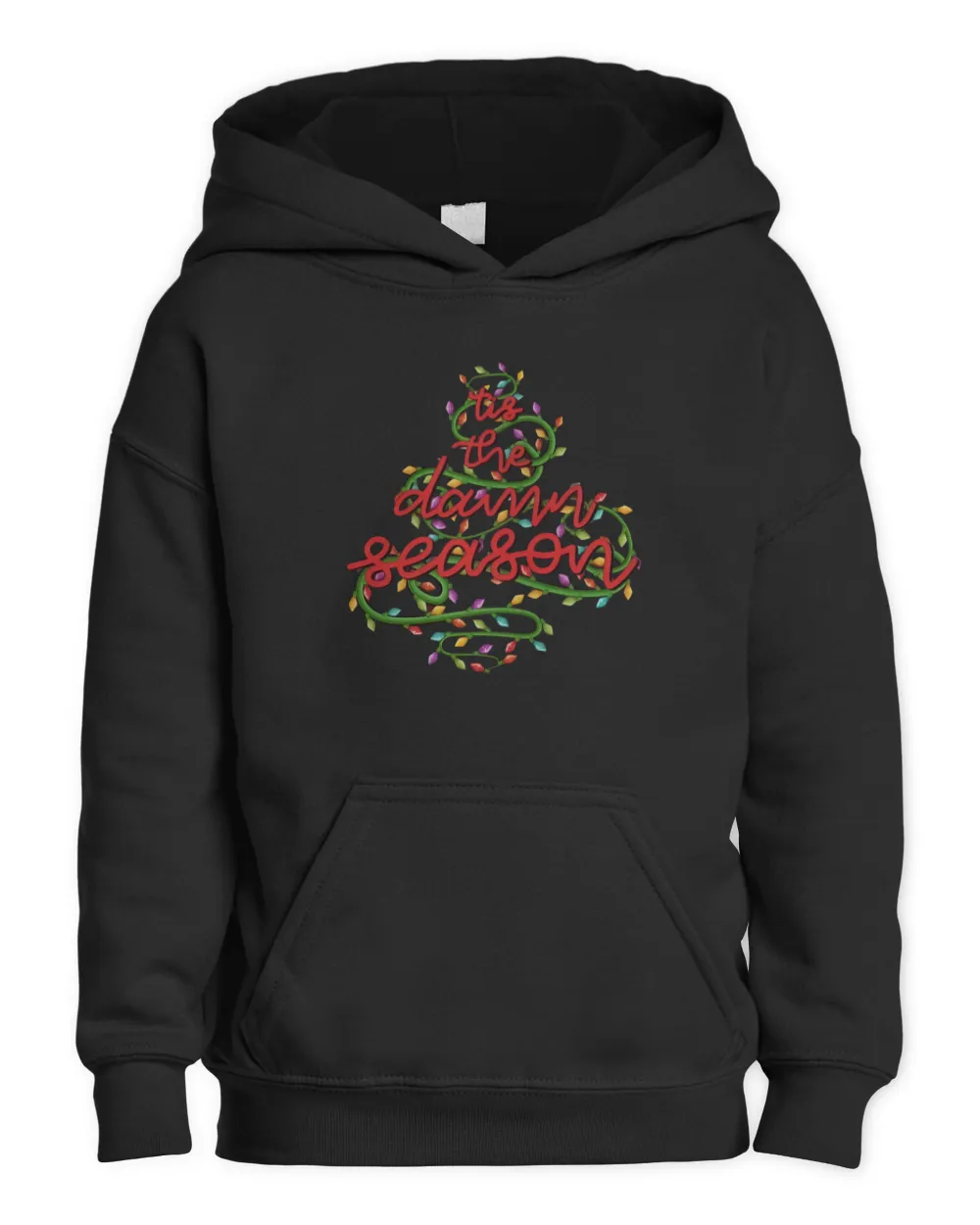 Tis the Damn Season Kids Pullover Hoodie black xs