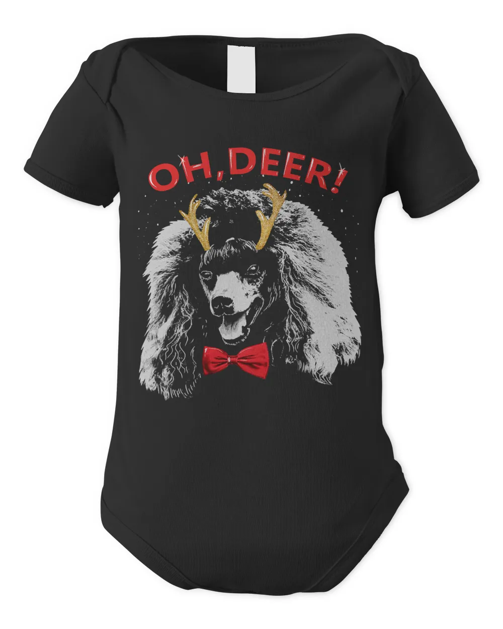 Oh Deer poodle Xmas Red Bowtie