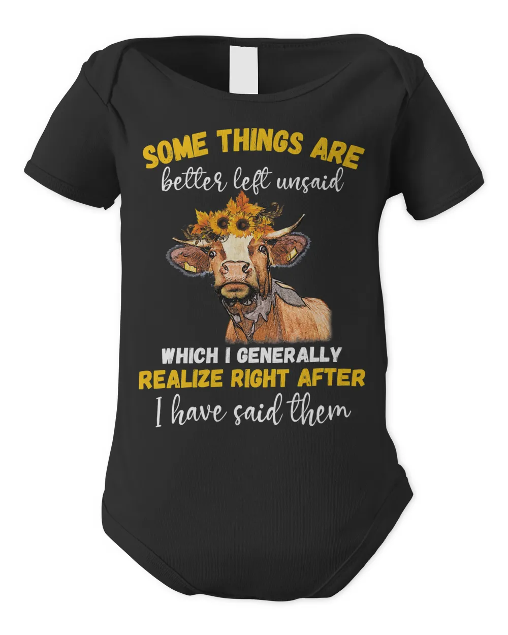 Funny cow saying cow heifer sunflower