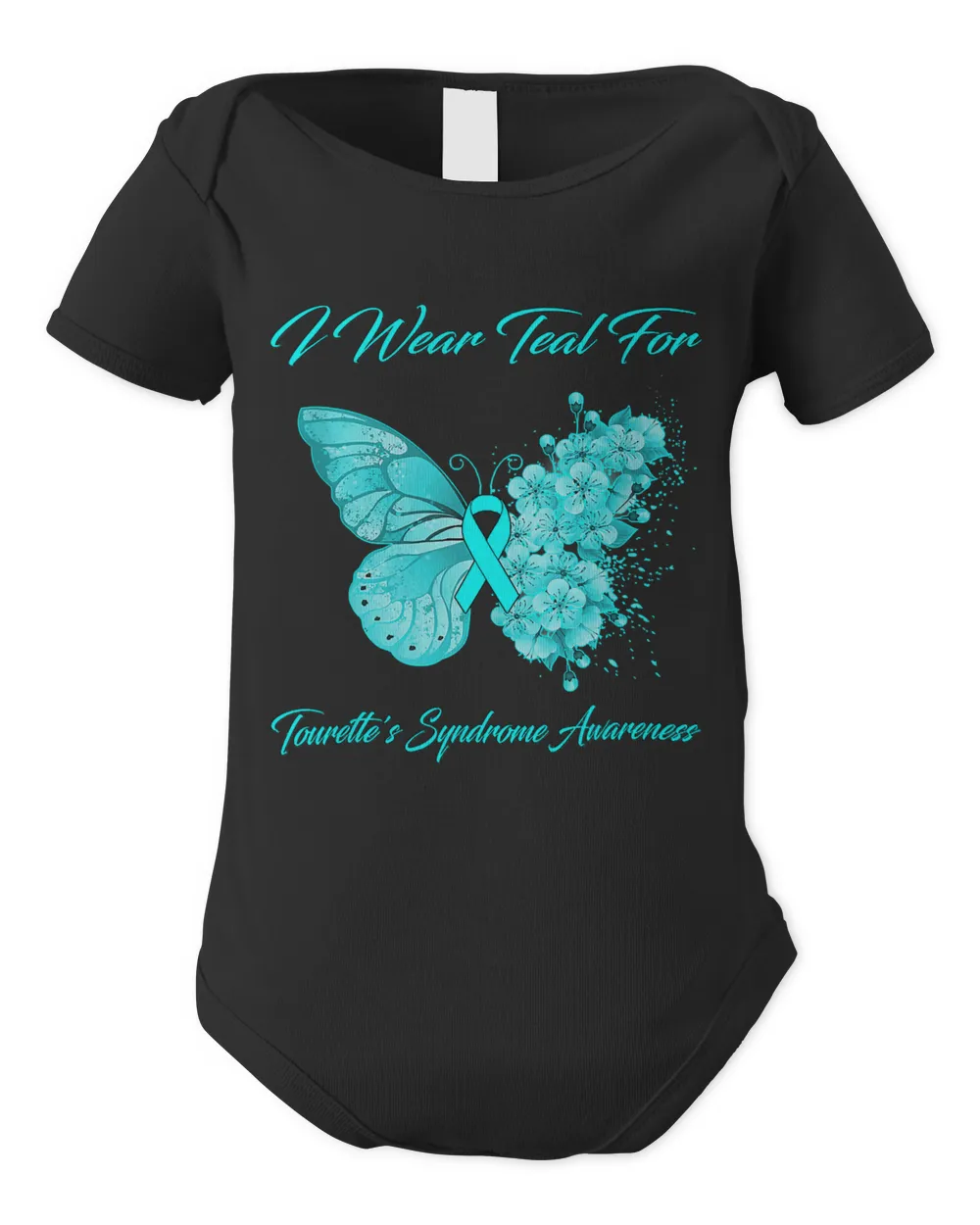 Butterfly I Wear Teal For Tourettes Syndrome Awareness