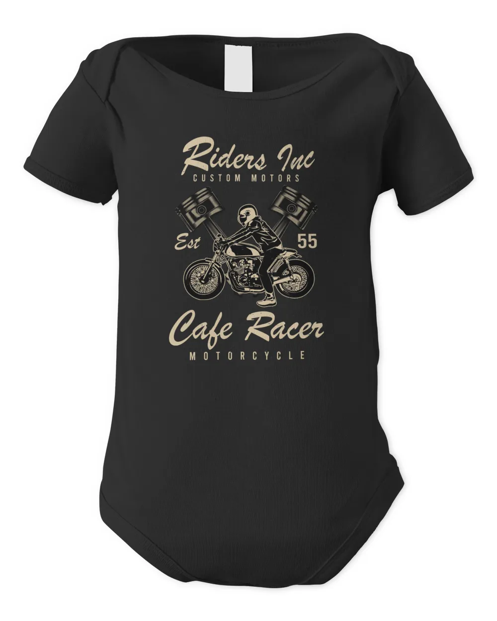 Riders Tuc Cafe Racer Infant Short Sleeve Bodysuit black new born