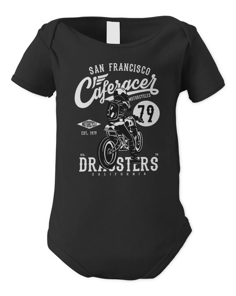 San Francisco Caferacer EST 1979 Infant Short Sleeve Bodysuit black new born
