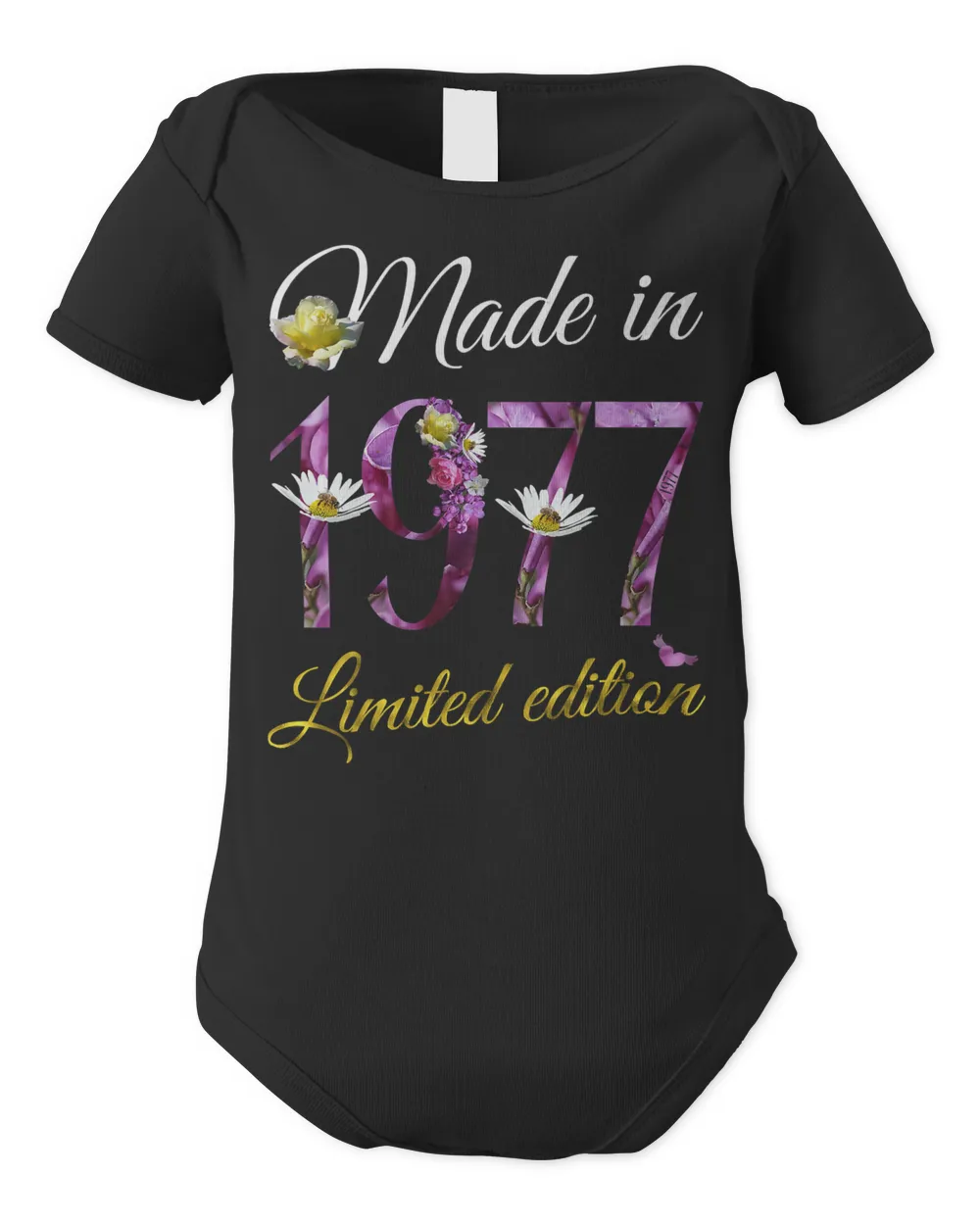 Made in 1977 Tee 45 Year Old Floral 1977 45th Birthday Gift