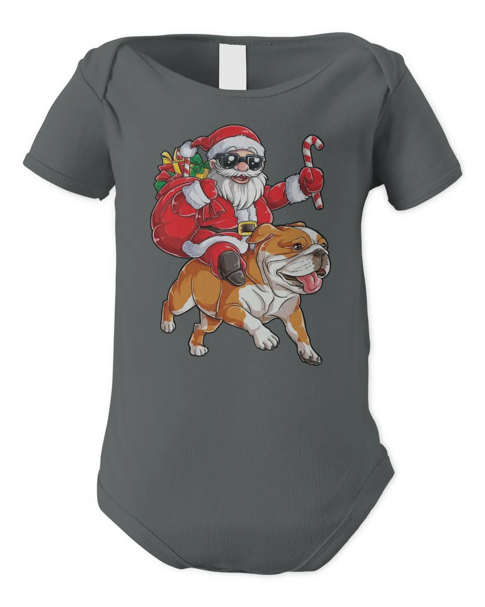 Santa Riding English Bulldog