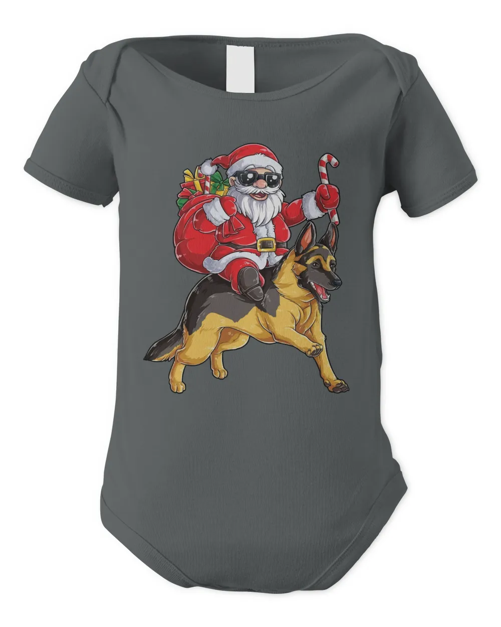 Santa Riding German Shepherd