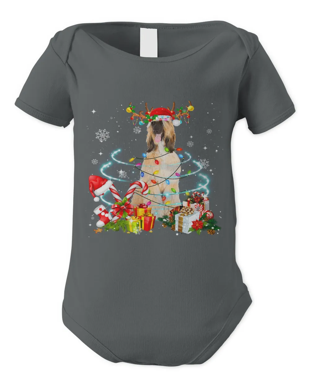 AfghanHound Reindeer Christmas Tree Lights Pajama Dog Xmas 208