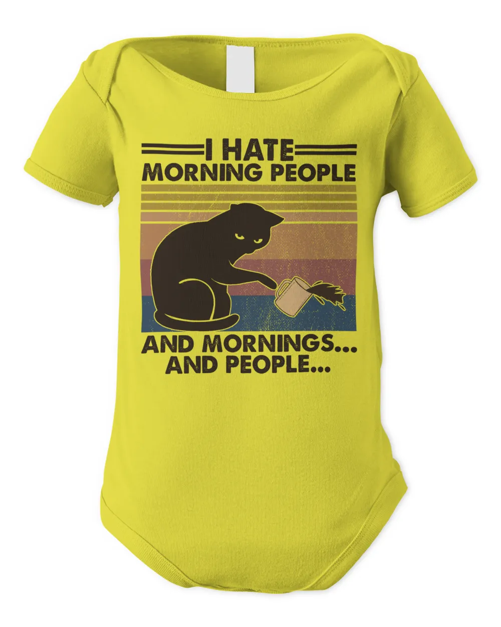 Black Cat Kitty I Hate Morning And People Kitten Cat