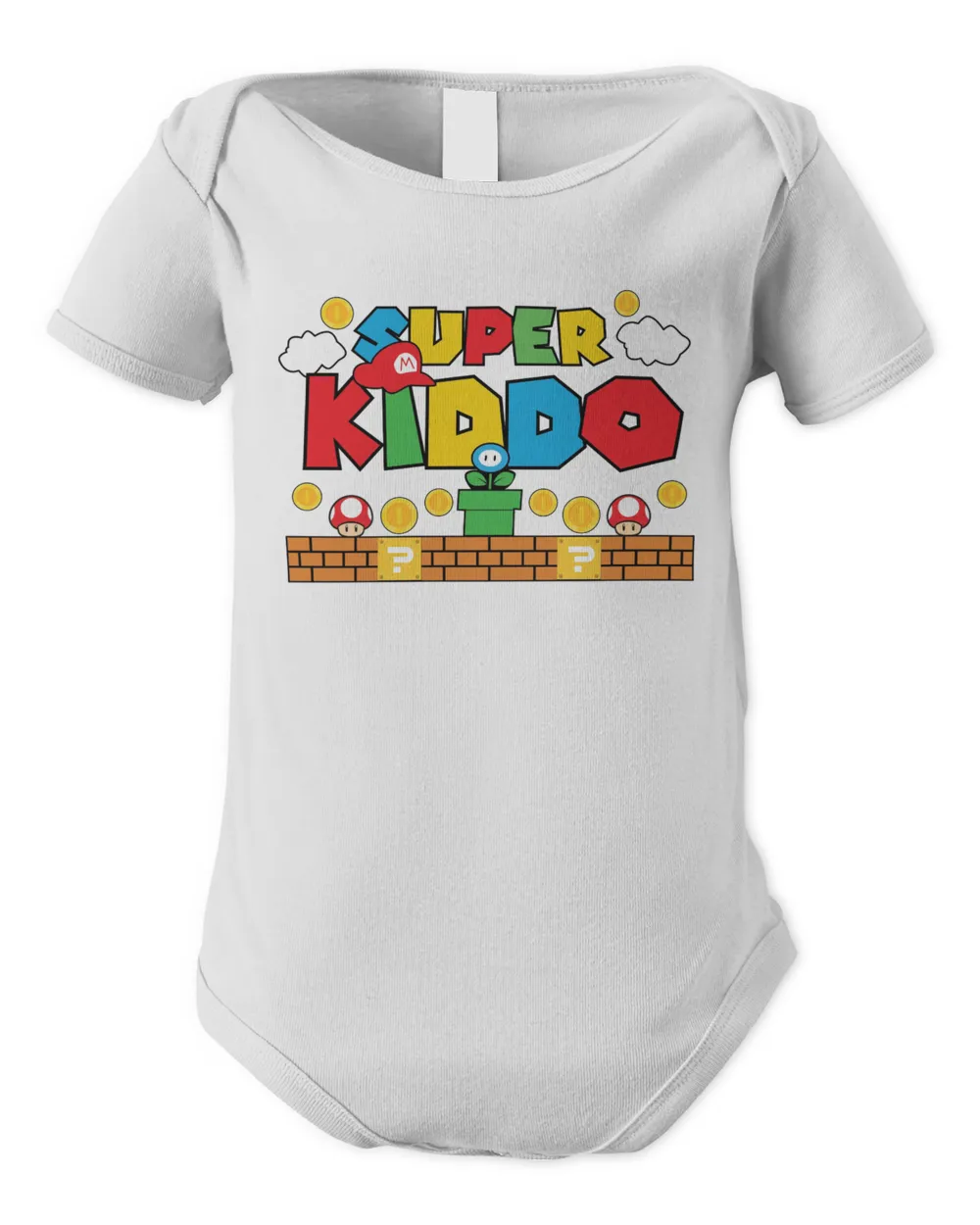 Super kiddo Infant Short Sleeve Bodysuit white new born