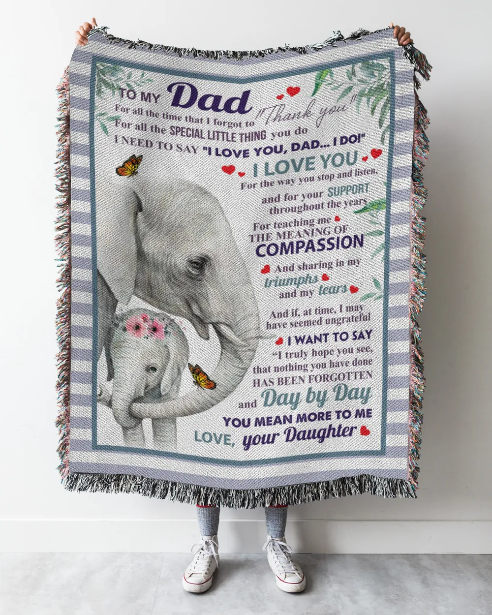 Father's Day Gifts, To My Dad Papa Pop Daddy From Daughter Quilt Fleece Blanket