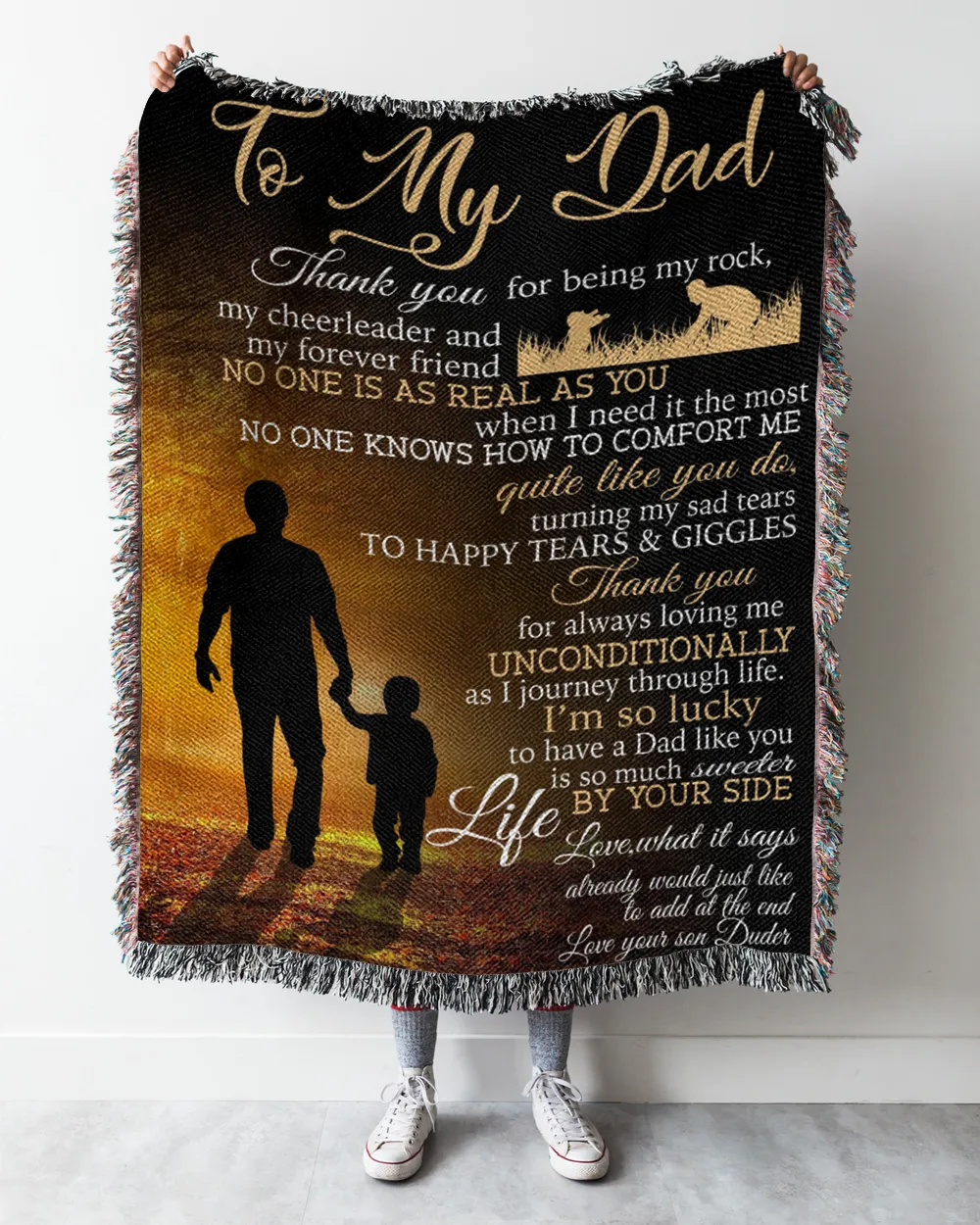 Father's Day Gifts, To My Dad Papa Pop Daddy From Daughter Quilt Fleece Blanket