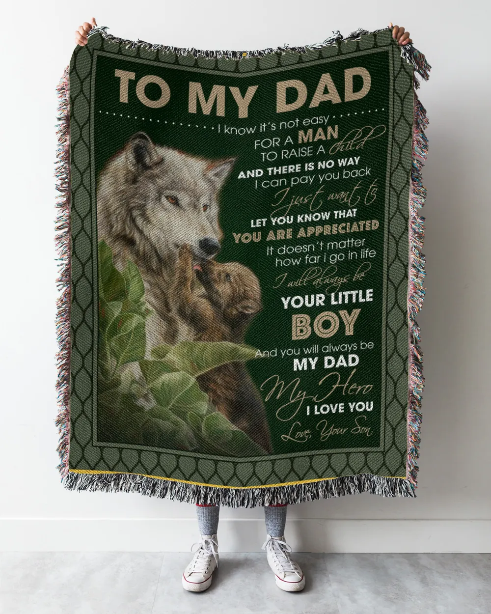 Father's Day Gifts, To My Dad Papa Pop Daddy From Son Quilt Fleece Blanket