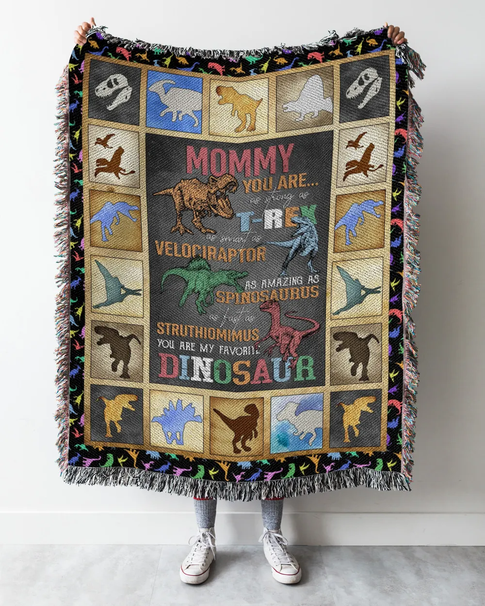 Dinosaur Woven Throw Blanket 22042203