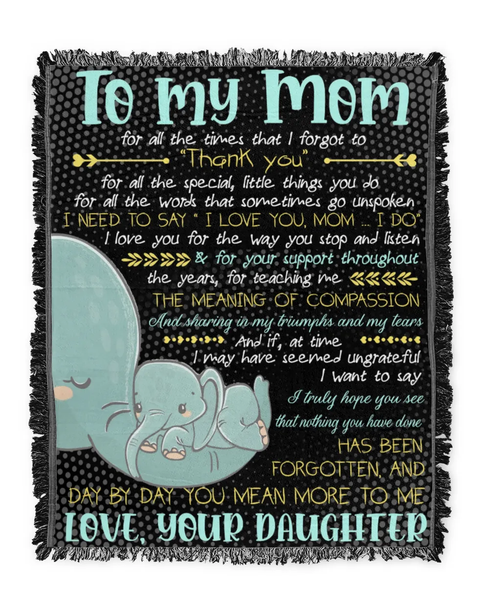 Elephant To My Mom Blanket Quilt Fleece Blanket Bundle