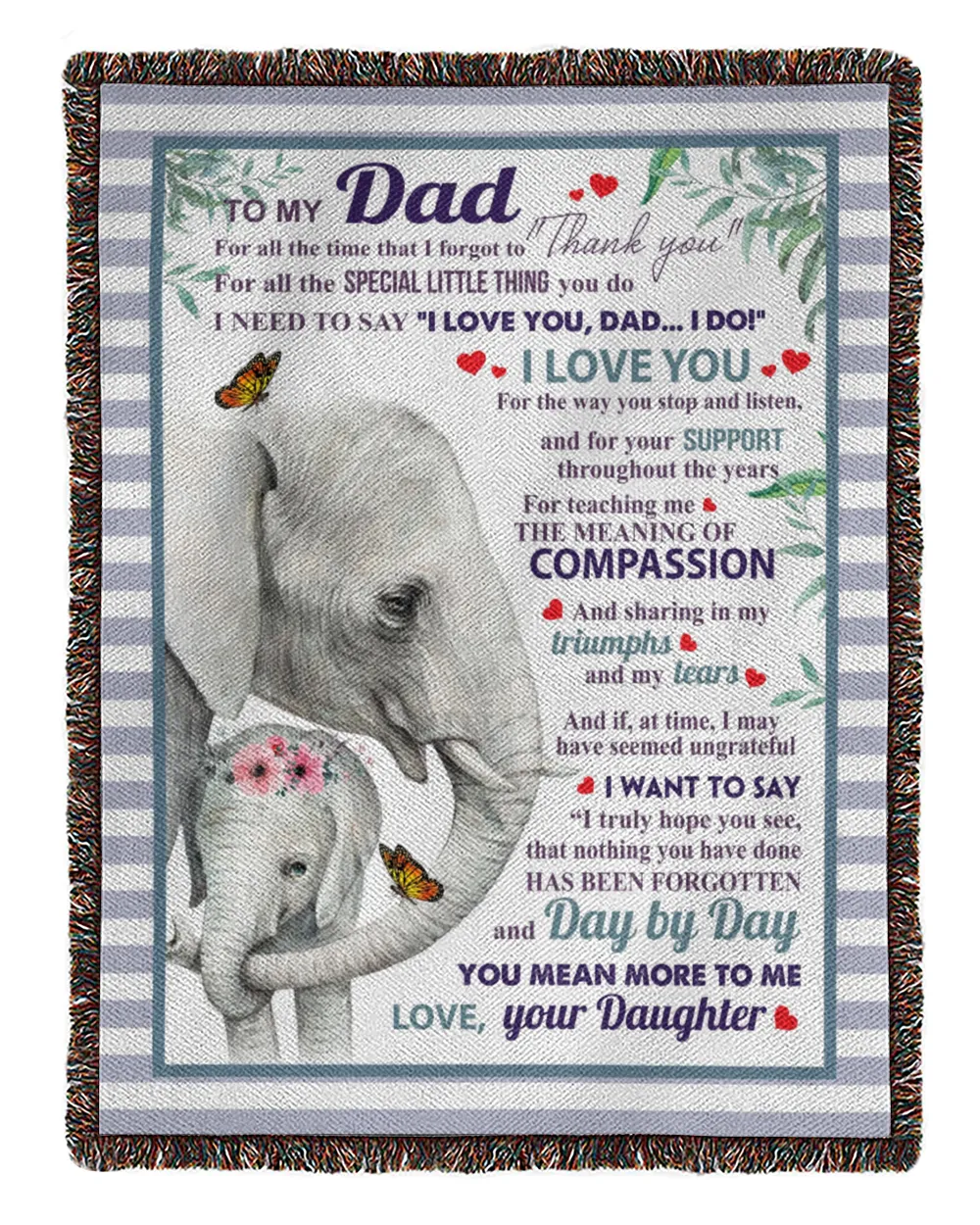 Father's Day Gifts, To My Dad Papa Pop Daddy From Daughter Quilt Fleece Blanket