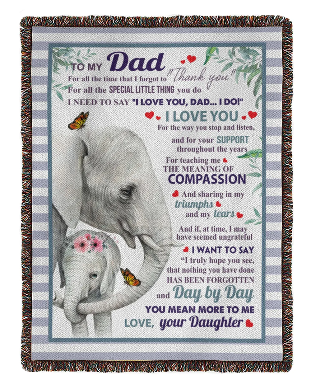 Father's Day Gifts, To My Dad Papa Pop Daddy From Daughter Quilt Fleece Blanket