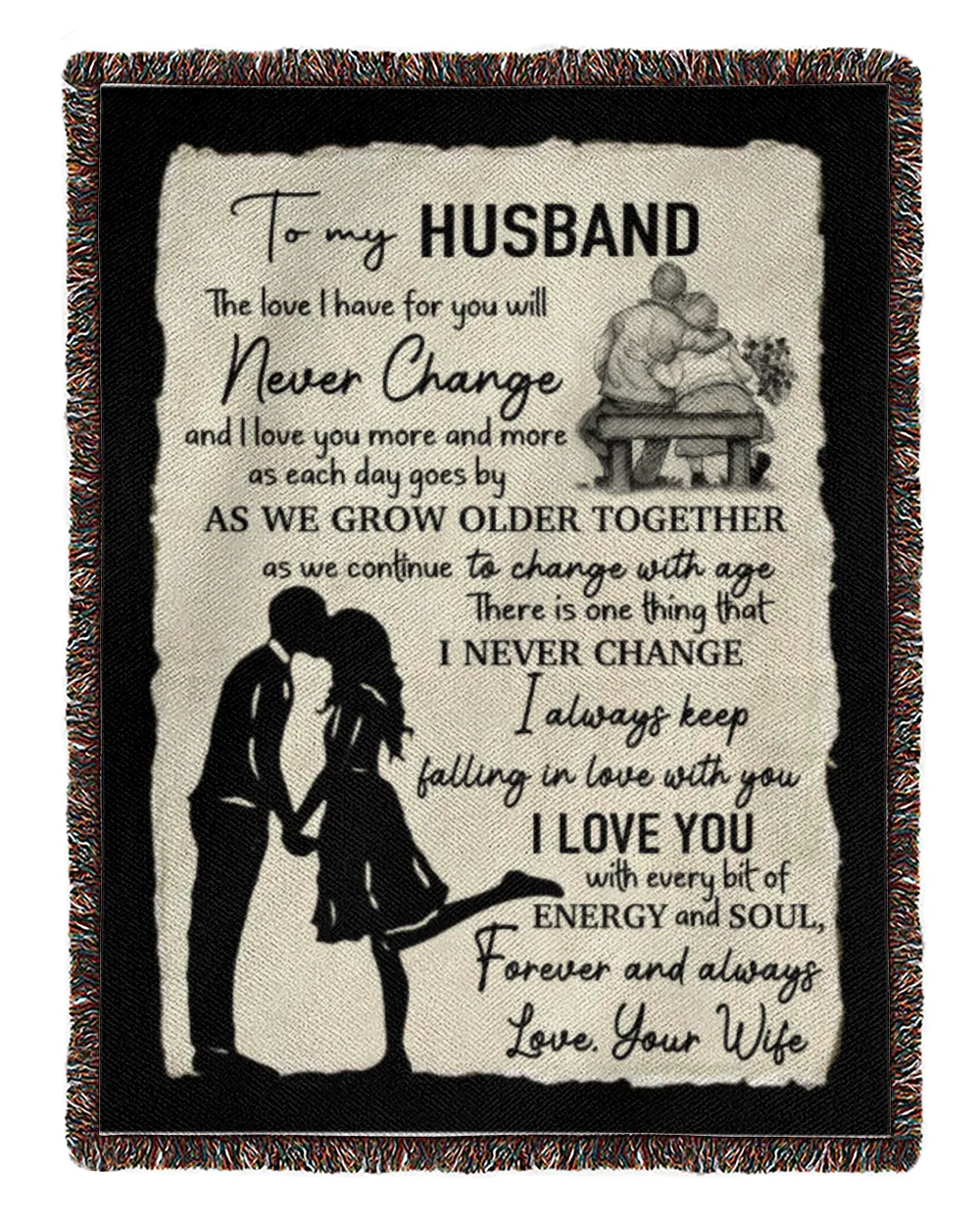 Special gift for Husband Woven Blanket white 50x60in