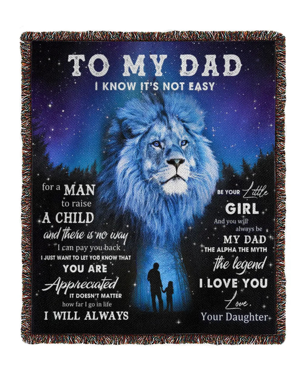 Father's Day Gifts, To My Dad Papa Pop Daddy From Daughter Quilt Fleece Blanket