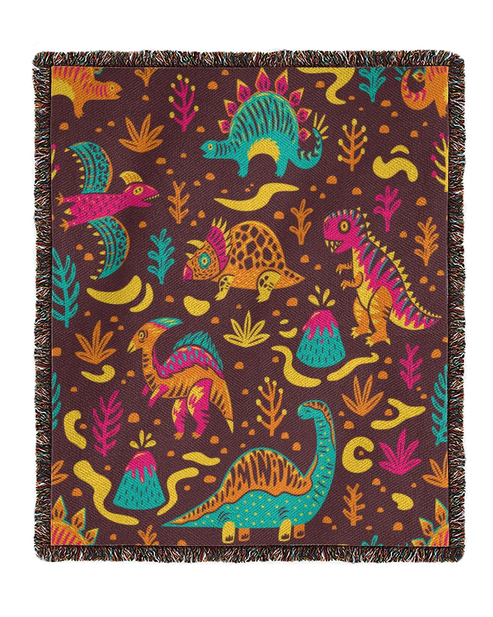 Retro Dinosaur Woven Blanket 21082211